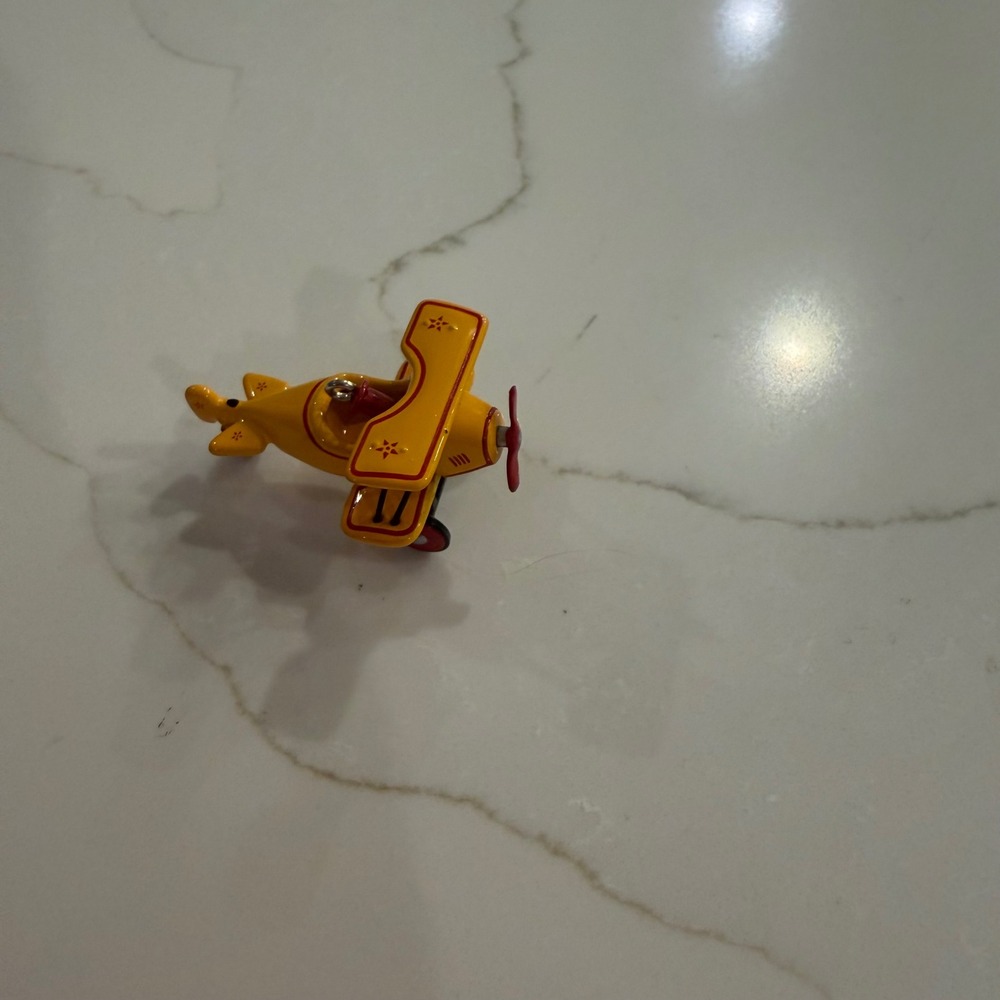 Hallmark 2002 Kiddie Car Classics 1930 Custom Biplane Miniature Ornament Yellow